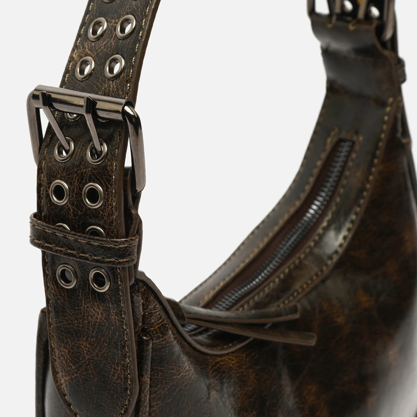 Iloas bolso de hombro con asa regulable y detalles metálicos