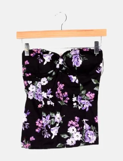 Inside Corset negro estampado floral