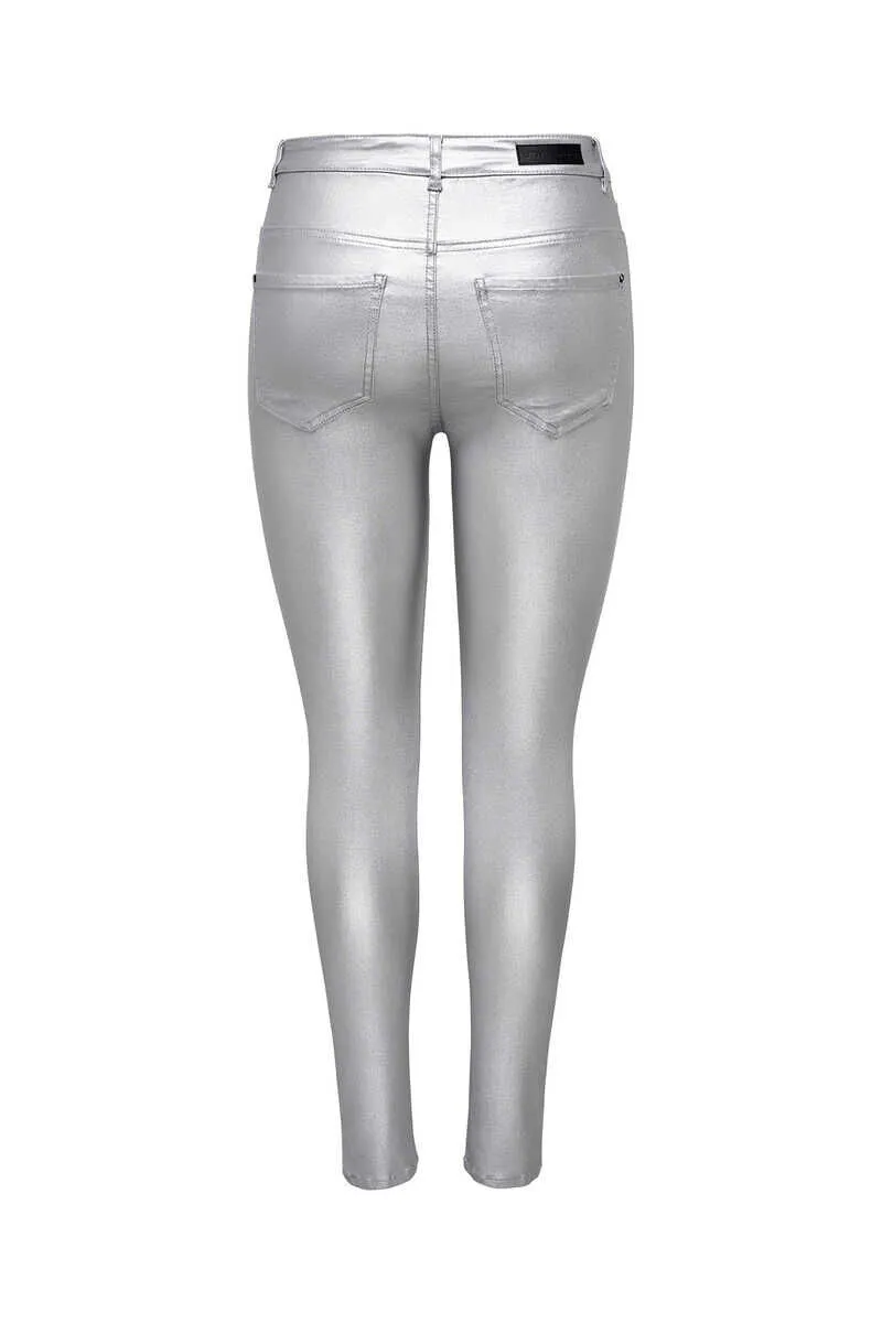 JDY Pantalón skinny metálico