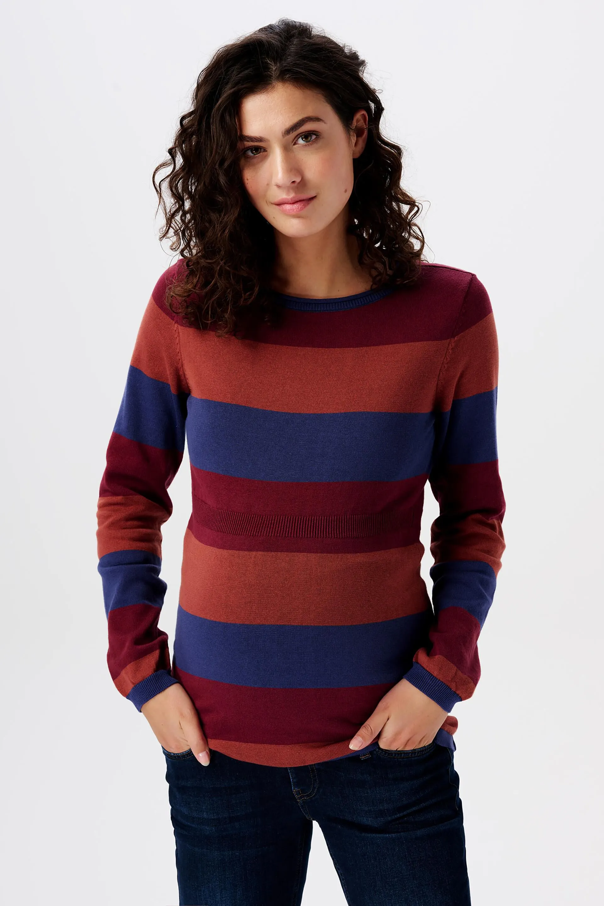 Jersey a rayas con cuello redondo
