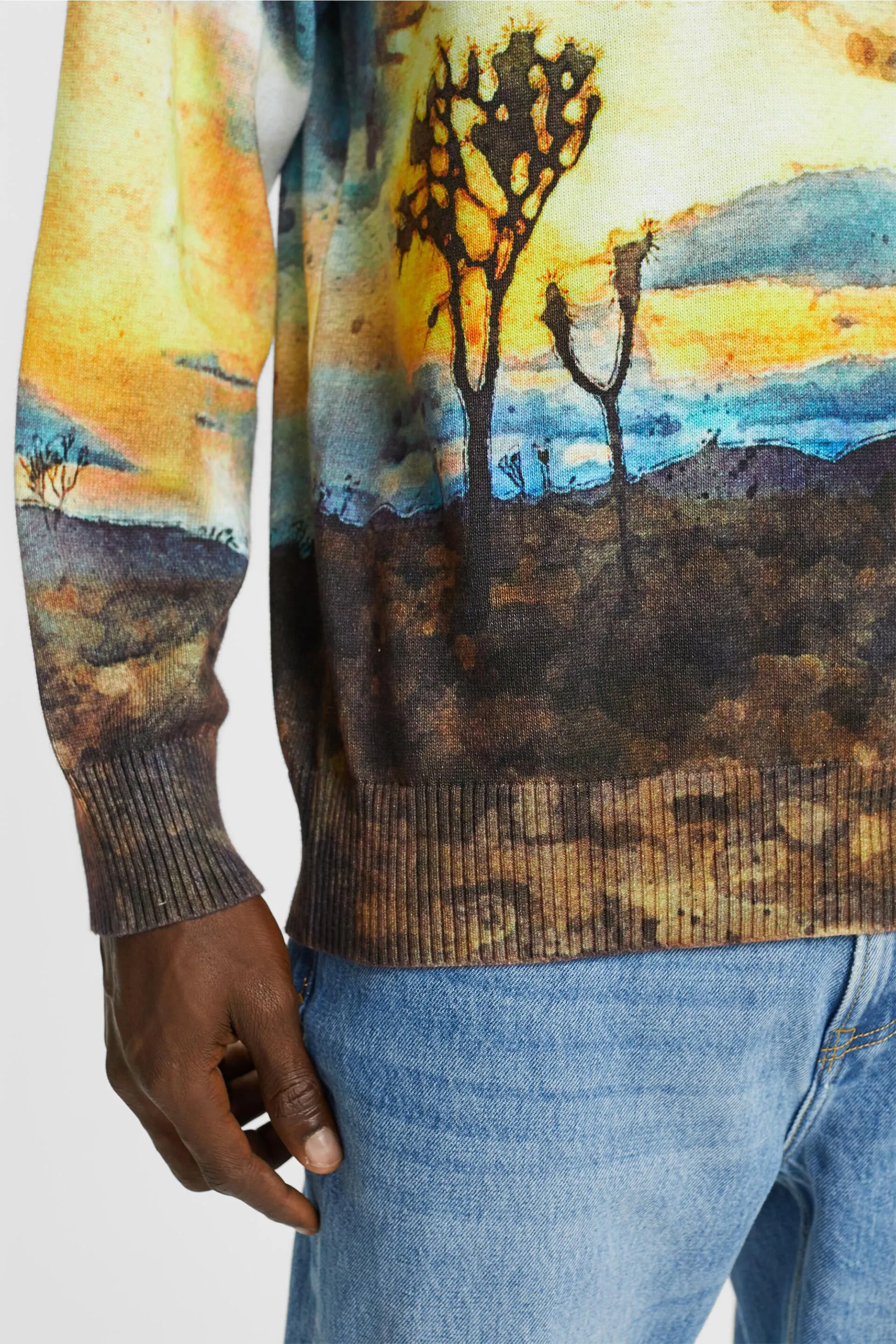 Jersey con estampado digital allover de paisaje