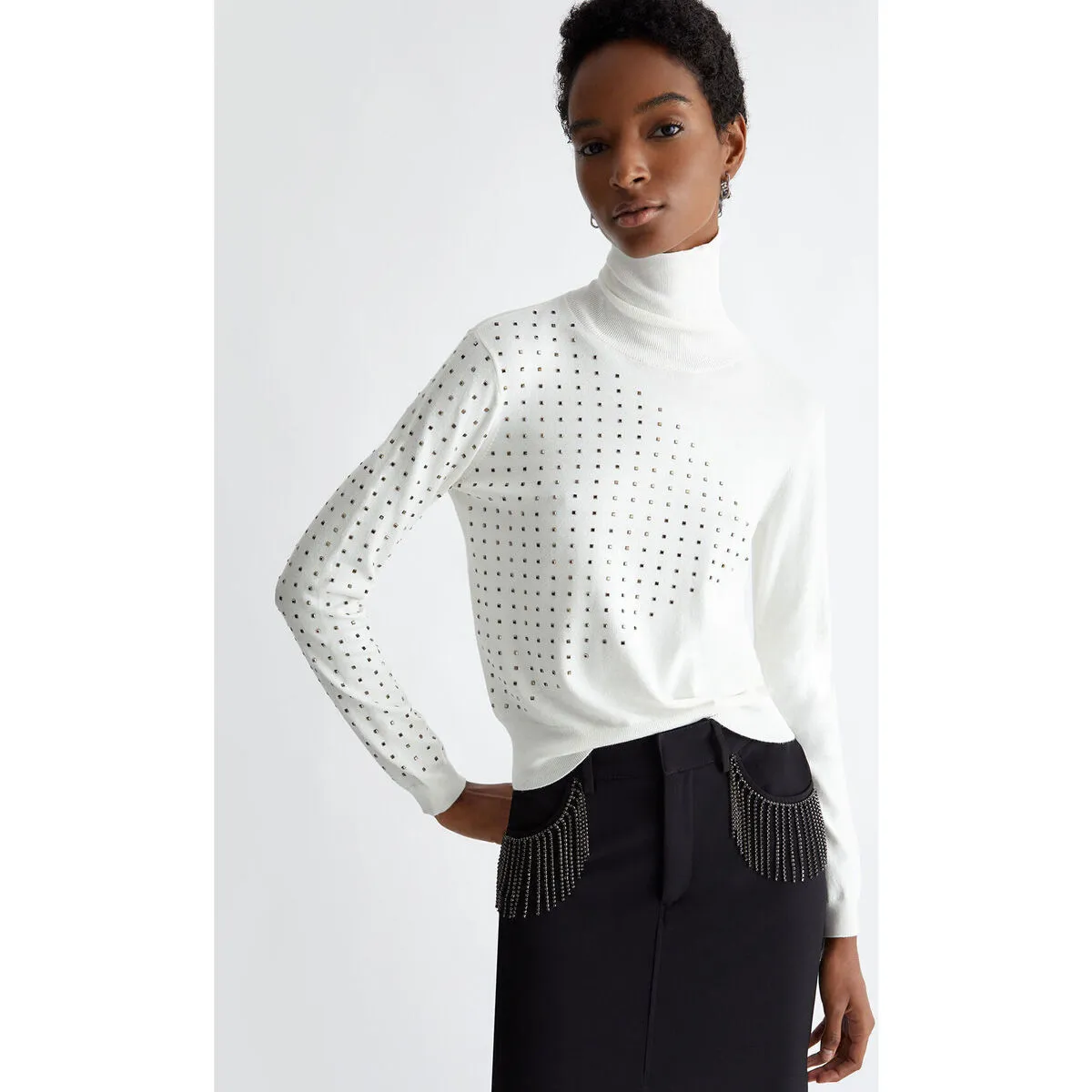 Jersey de cuello alto con espárragos