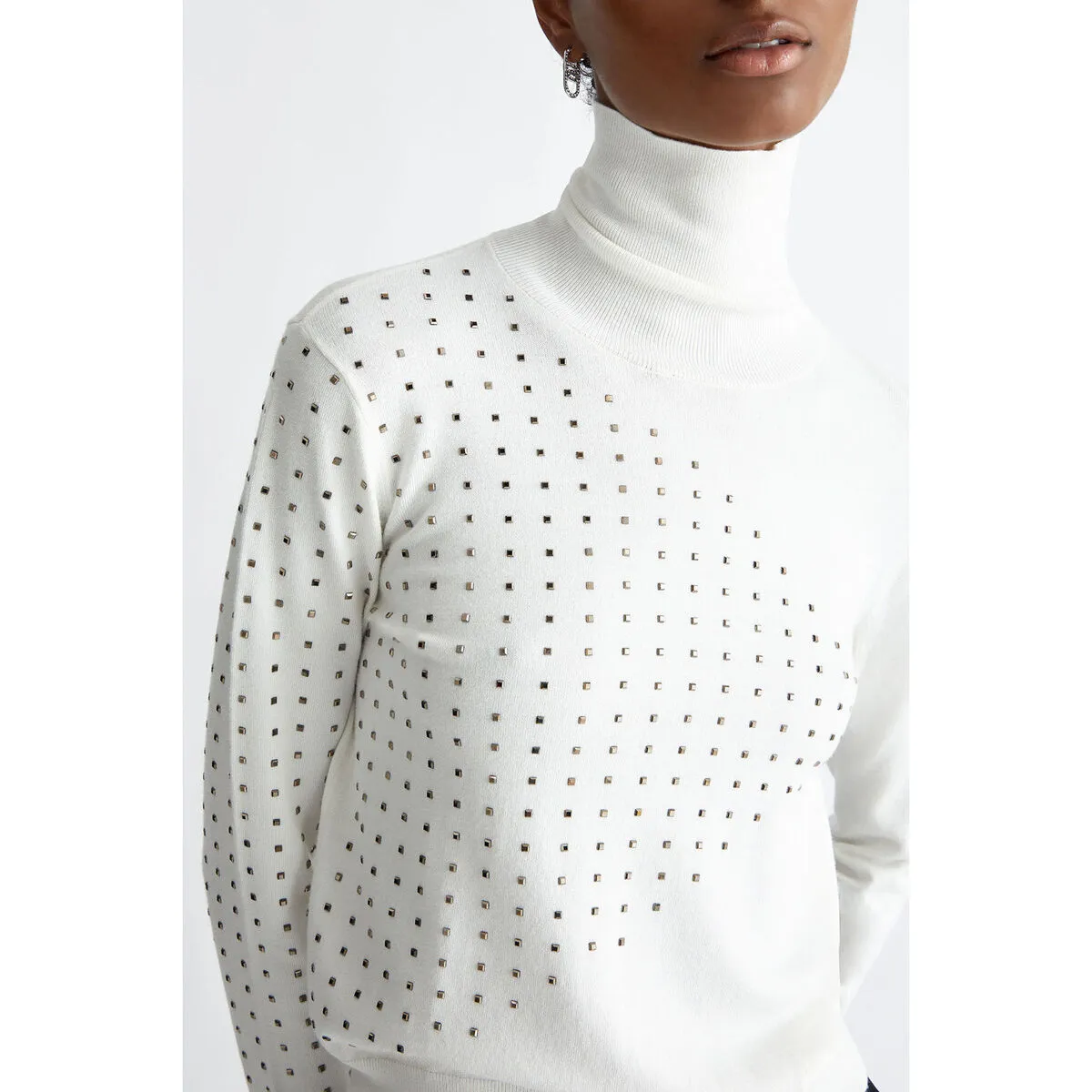 Jersey de cuello alto con espárragos