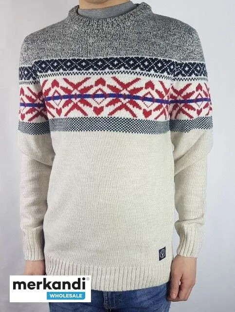 Jersey de cuello redondo para hombre de C&A con un moderno estampado noruego