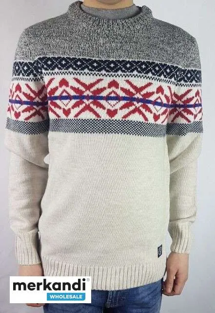Jersey de cuello redondo para hombre de C&A con un moderno estampado noruego