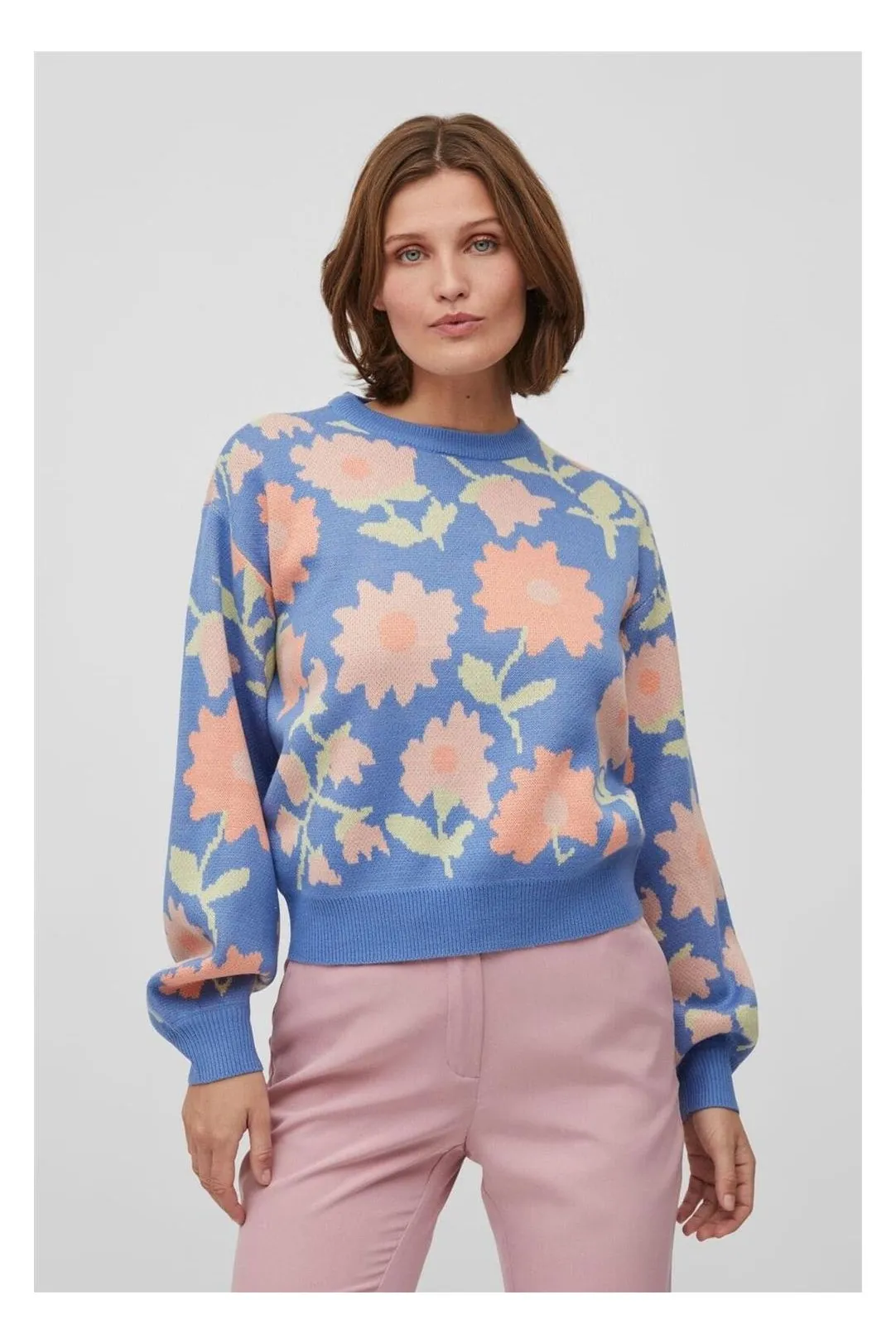 Jersey estampado floral Viflowi azul