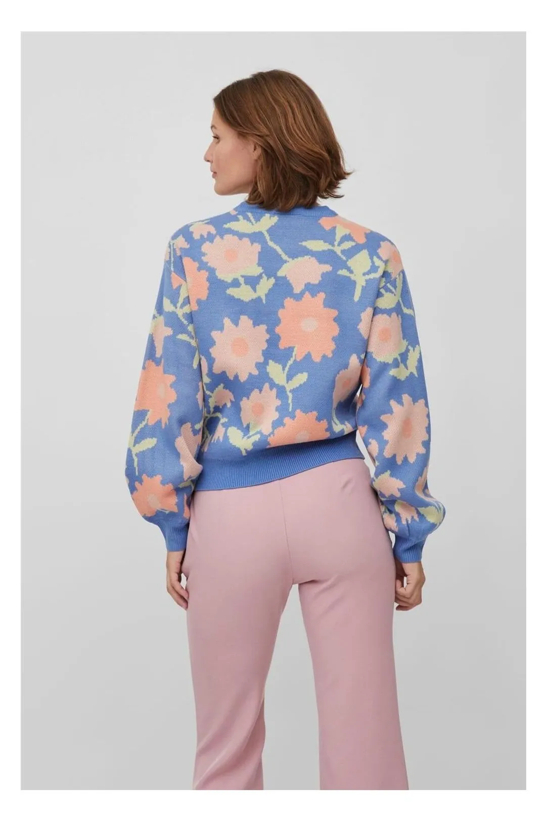 Jersey estampado floral Viflowi azul
