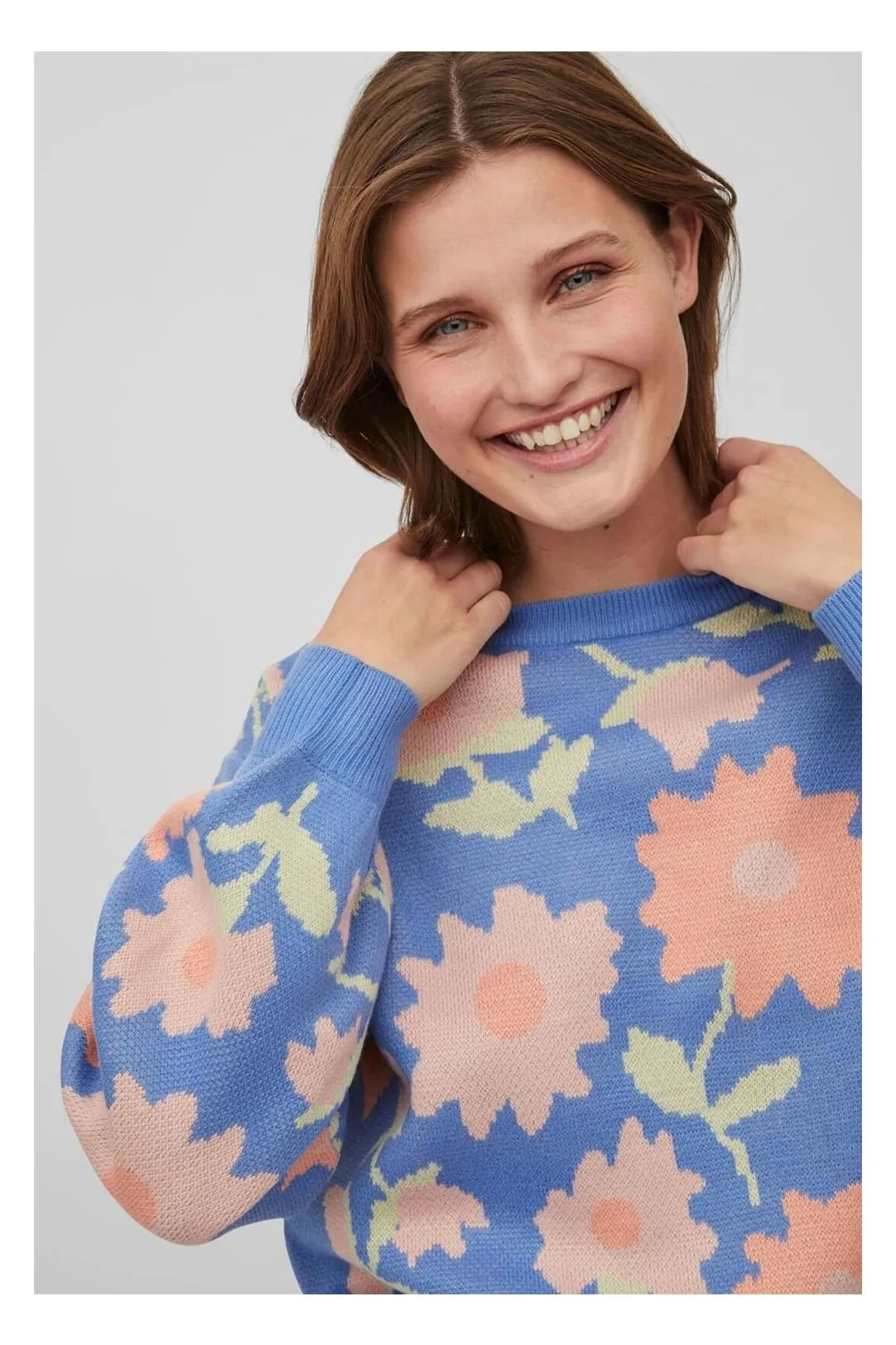 Jersey estampado floral Viflowi azul