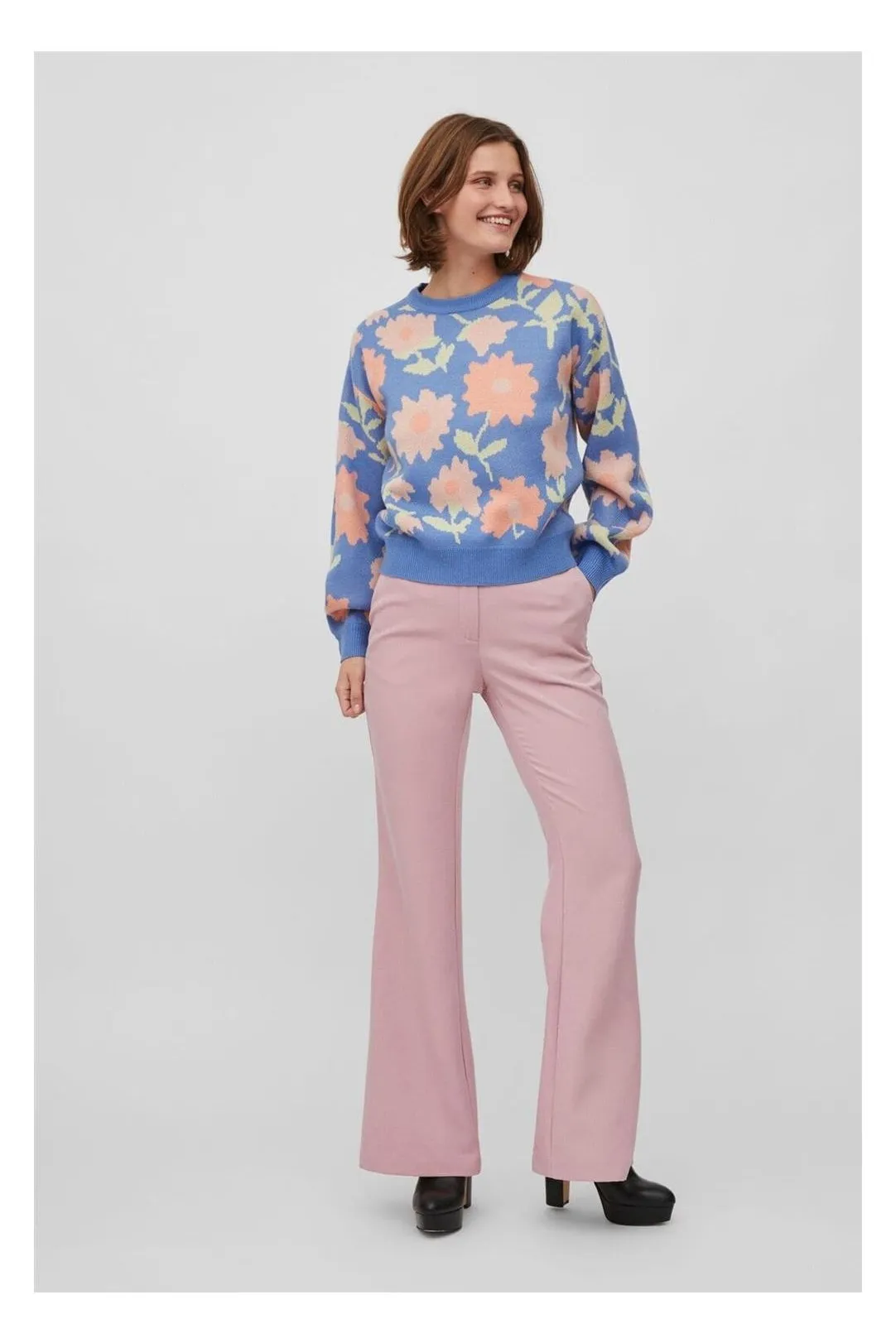 Jersey estampado floral Viflowi azul