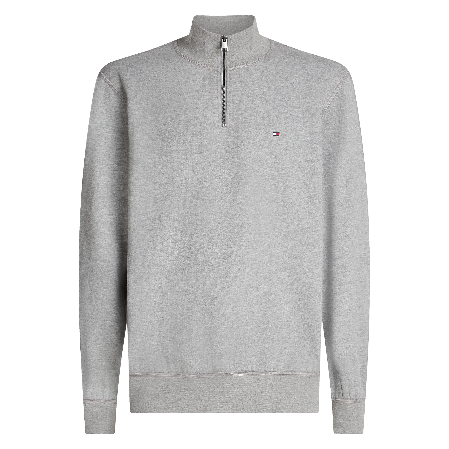 Jersey recto de mezcla de punto con cuello alto en gris