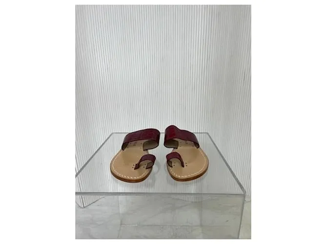 Jil Sander Sandalia Le Tre Sarte imitación serpiente burdeos 
