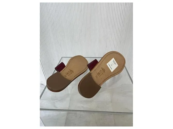 Jil Sander Sandalia Le Tre Sarte imitación serpiente burdeos 