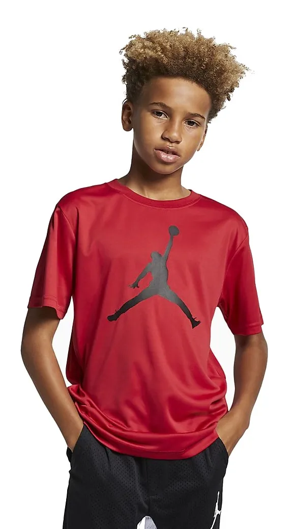 JORDAN KIDS JUMPMAN LOGO DRIFIT TEE "GYM RED"
