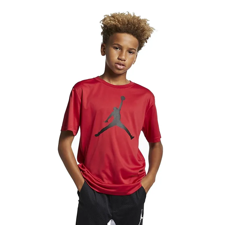 JORDAN KIDS JUMPMAN LOGO DRIFIT TEE "GYM RED"