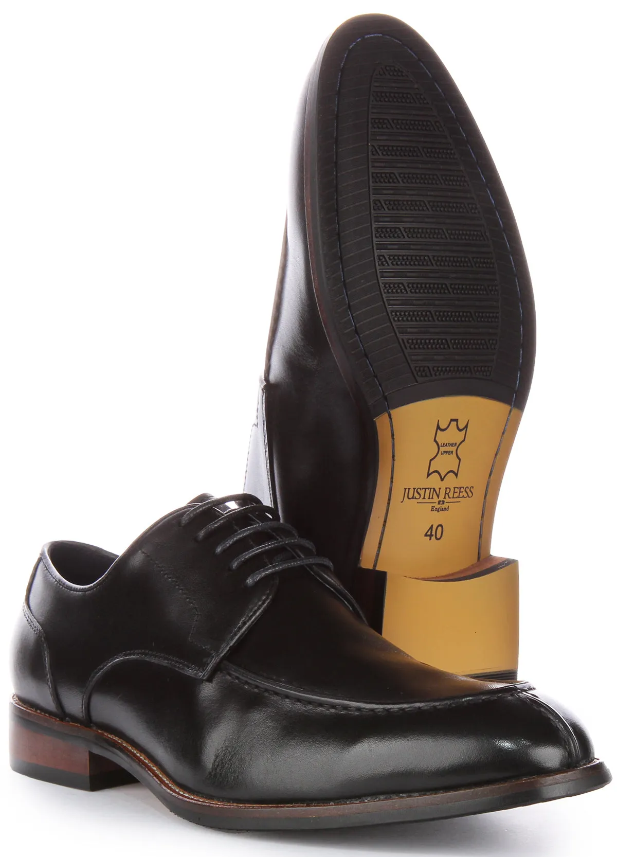 JUSTINREESS Ash Zapatos Oxford de cordones de piel para hombre en bronceado