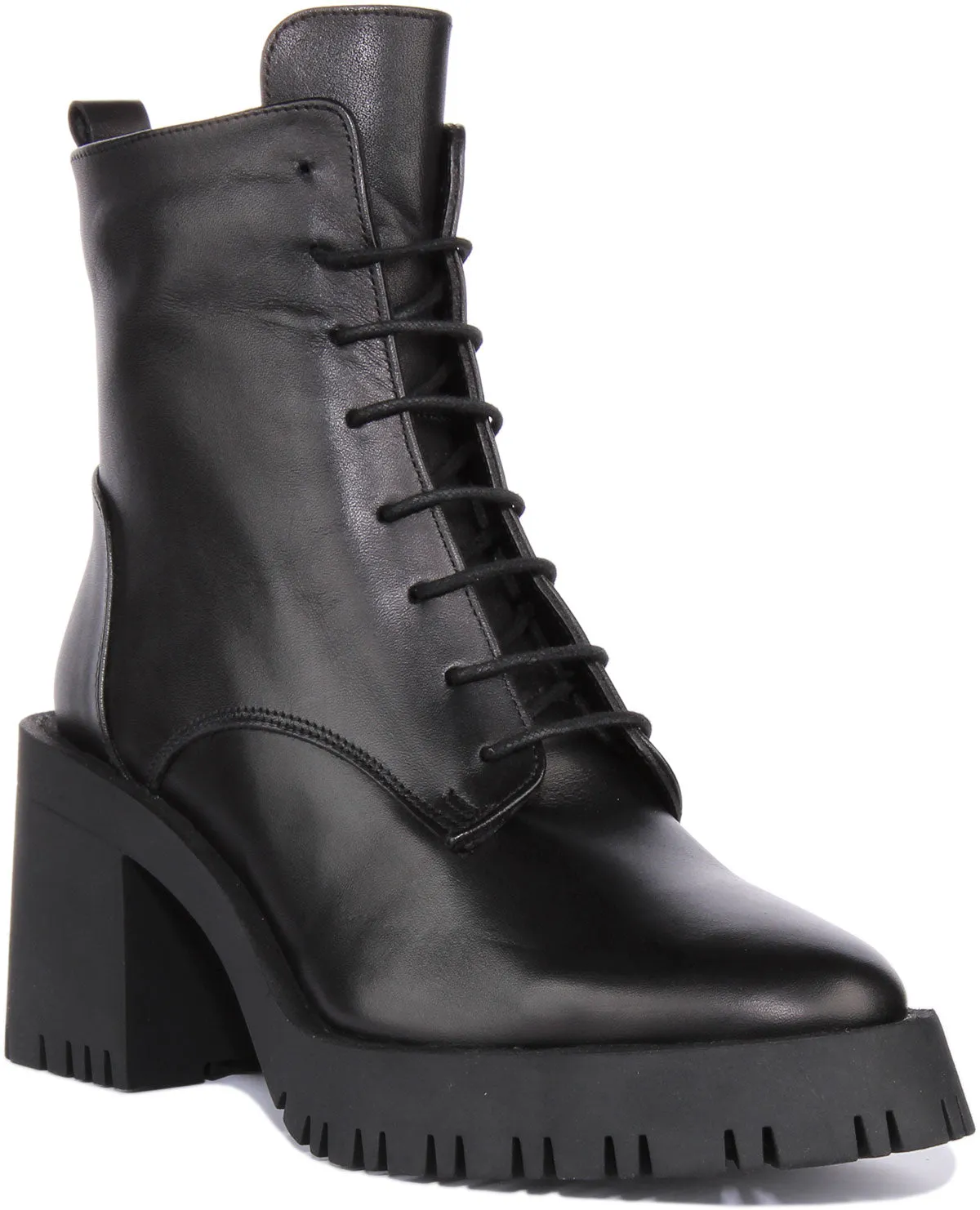 JUSTINREESS Zoe Zapatos con plataforma de piel para mujer en negro