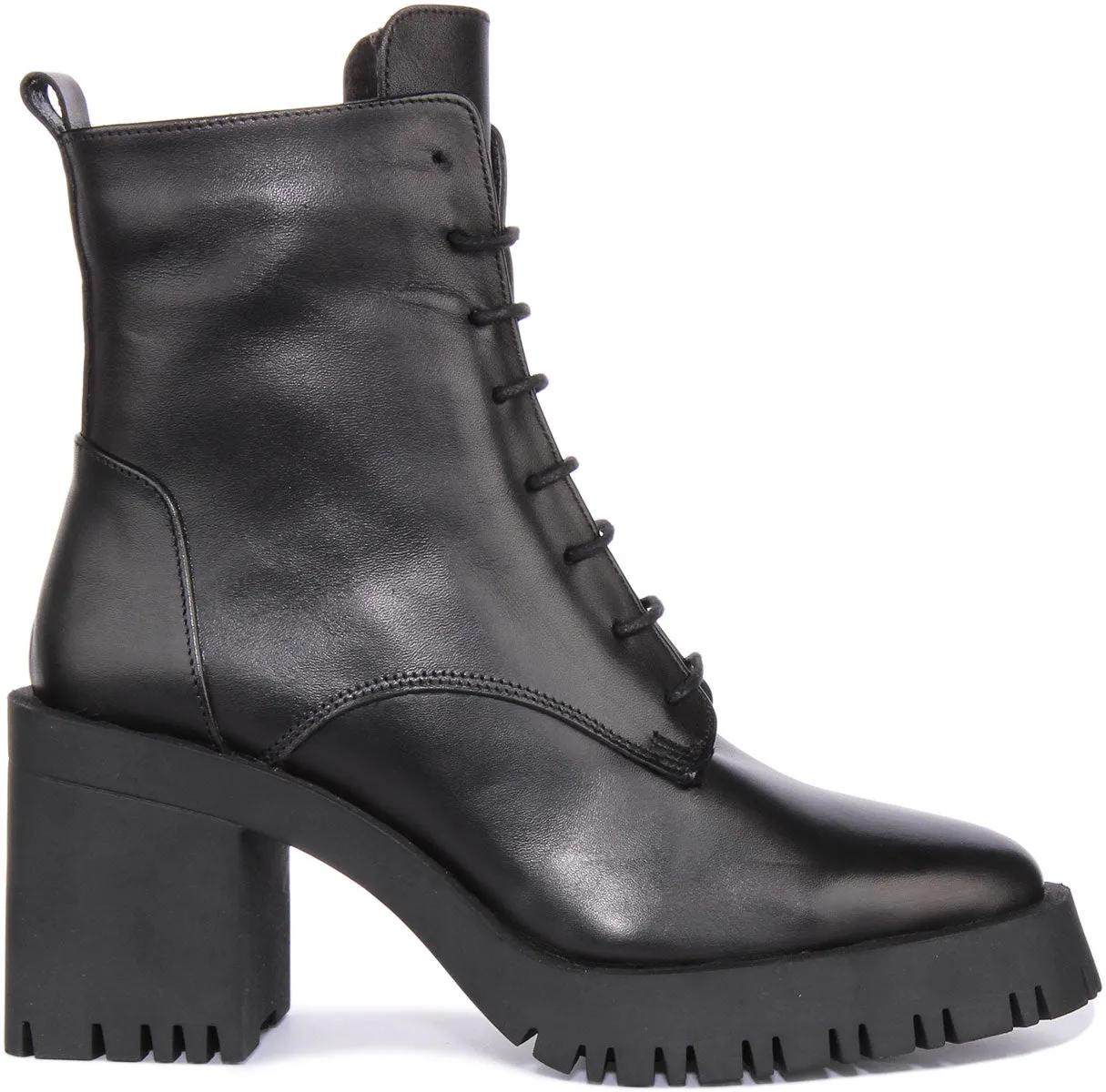 JUSTINREESS Zoe Zapatos con plataforma de piel para mujer en negro