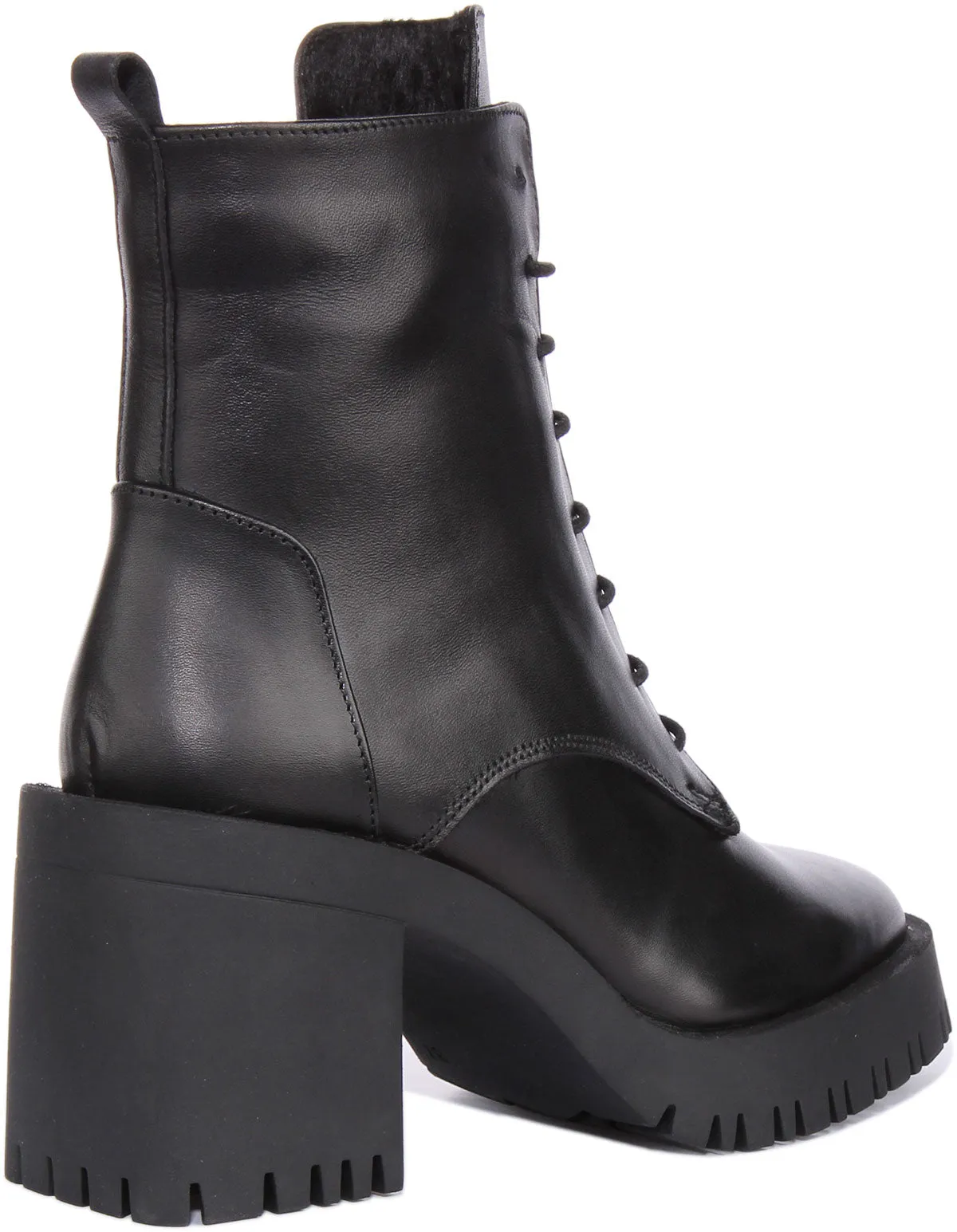 JUSTINREESS Zoe Zapatos con plataforma de piel para mujer en negro
