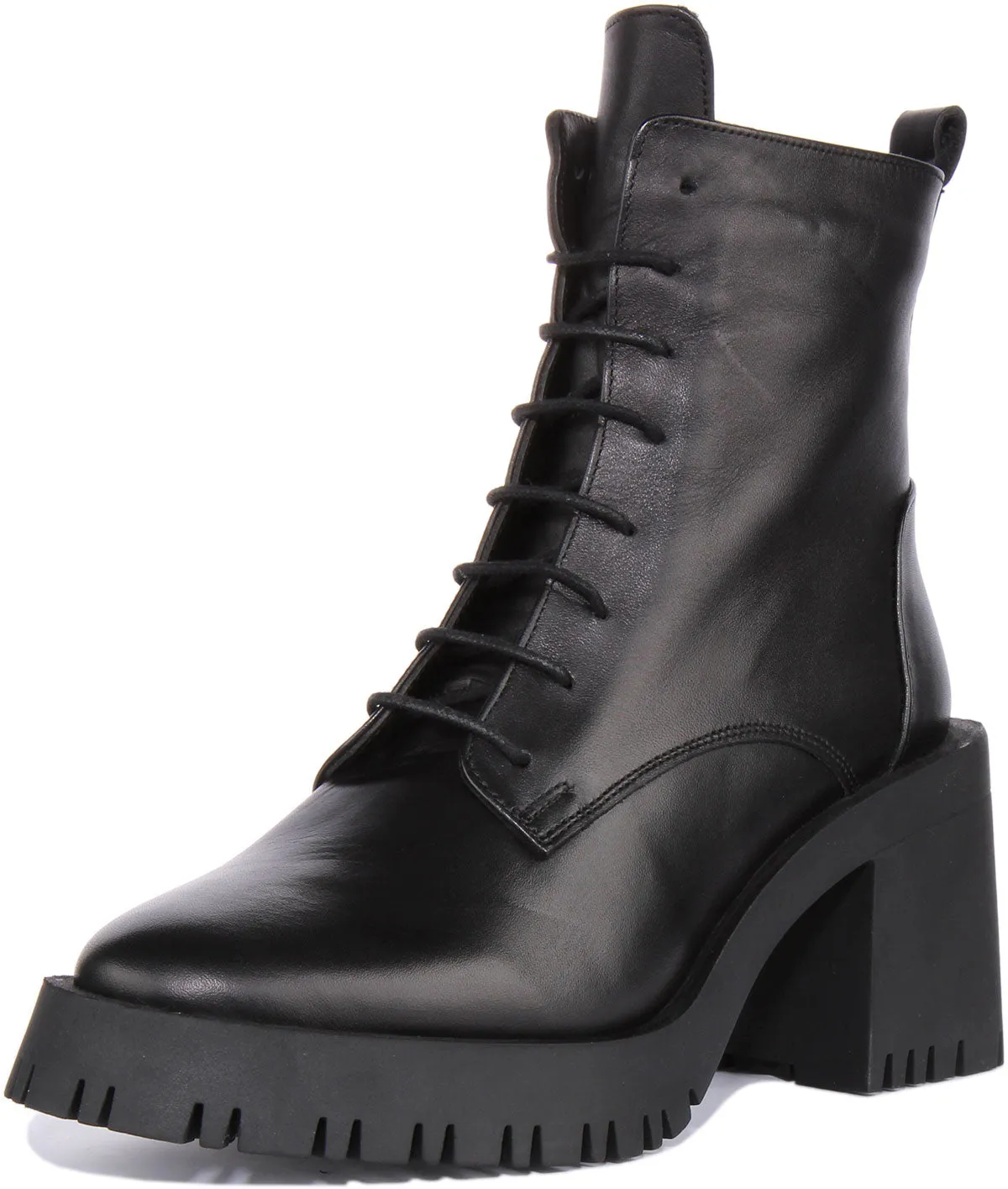 JUSTINREESS Zoe Zapatos con plataforma de piel para mujer en negro