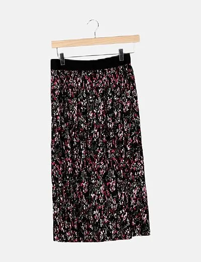 KIDS ONLY Falda negra estampado floral