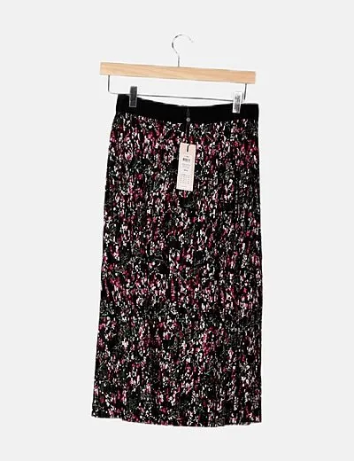 KIDS ONLY Falda negra estampado floral