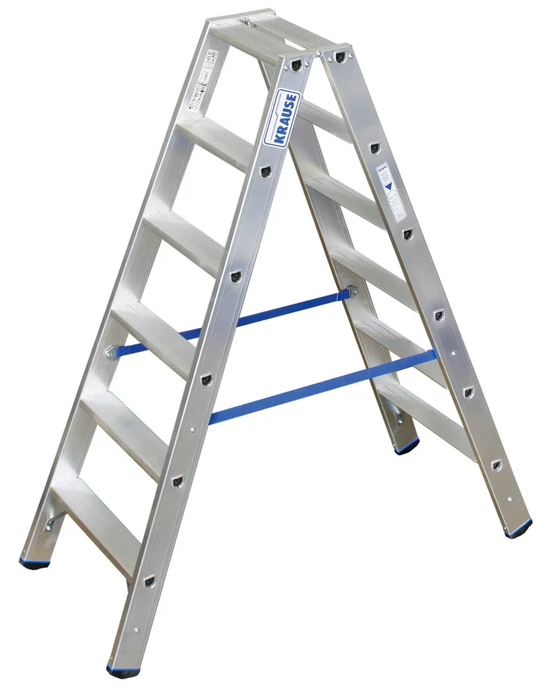 KRAUSE Escalera tijera mano aluminio, con 2 x 6 escalones