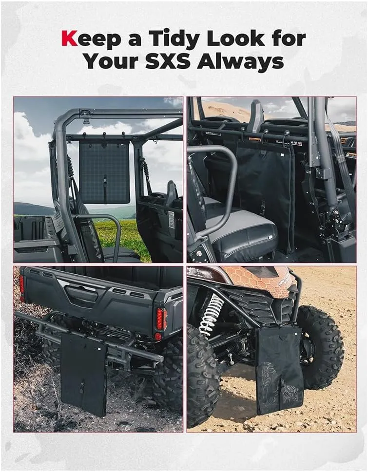 Kznifmk de Basura para Tu Utv ATV Accesorios Universales Bolsa de Basura de Vinilo Compatible para RZR