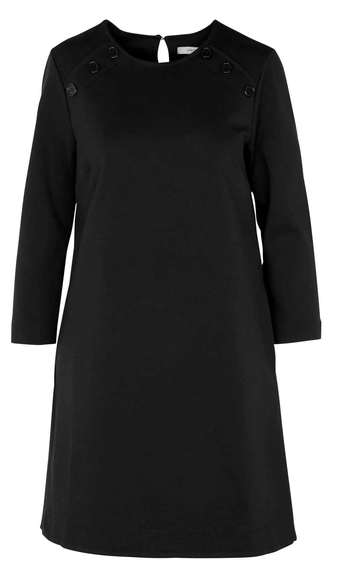 LA FEE MARABOUTEE Vestido corto con cuello redondo en negro
