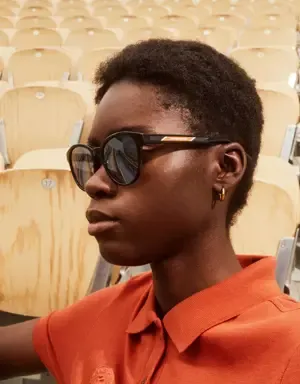 Lacoste Gafas de sol de mujer Roland Garros con montura de plástico redonda
