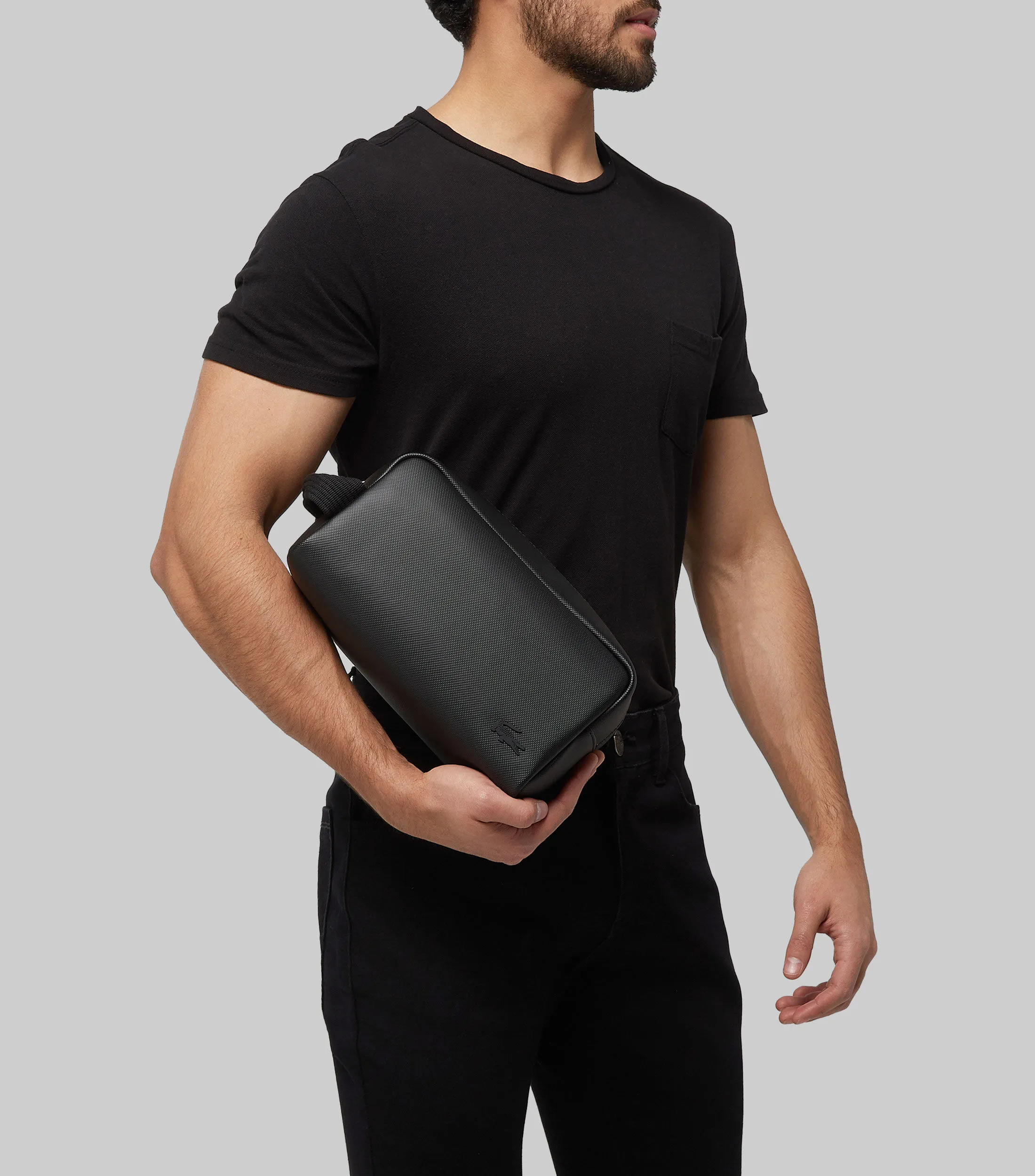 Lacoste Neceser texturizado Hombre