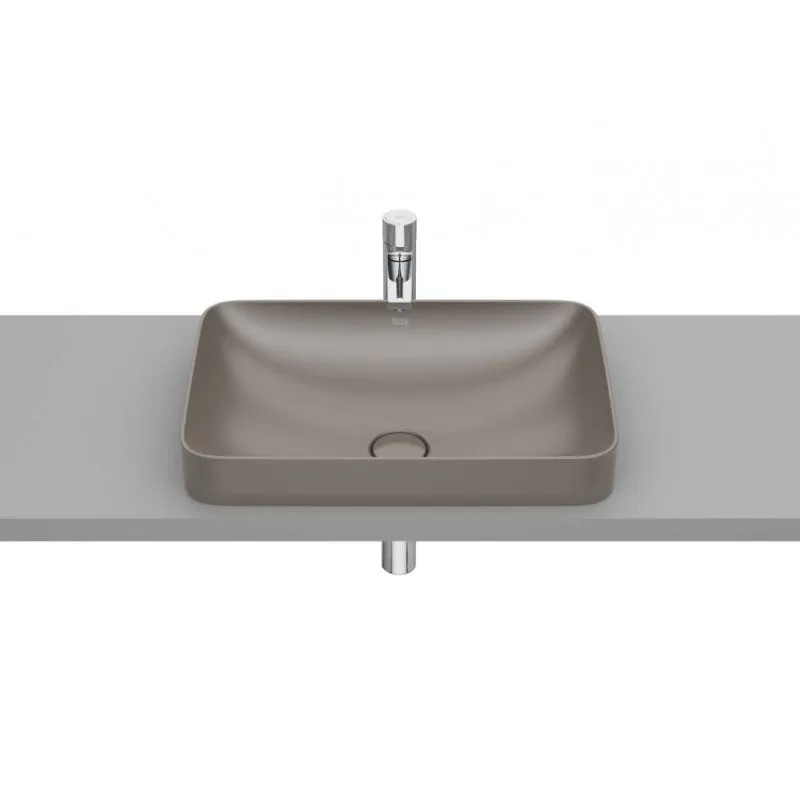 Lavabo de sobre encimera fineceramic café 55x37cm Inspira Roca