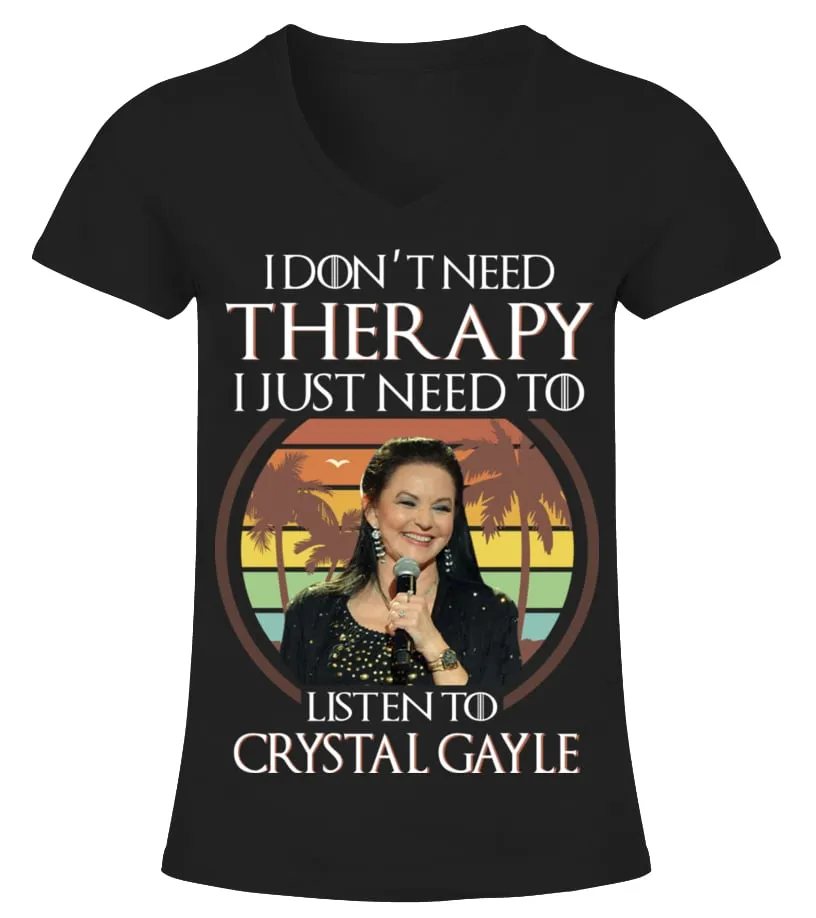 LISTEN TO CRYSTAL GAYLE Camiseta cuello pico Mujer