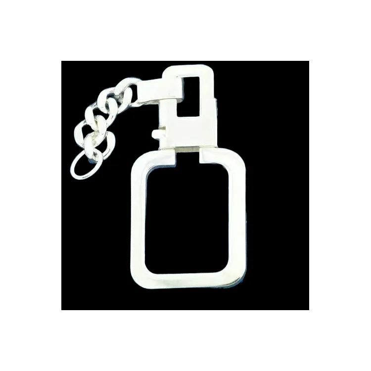 Llavero personalizado rectangular en plata de ley