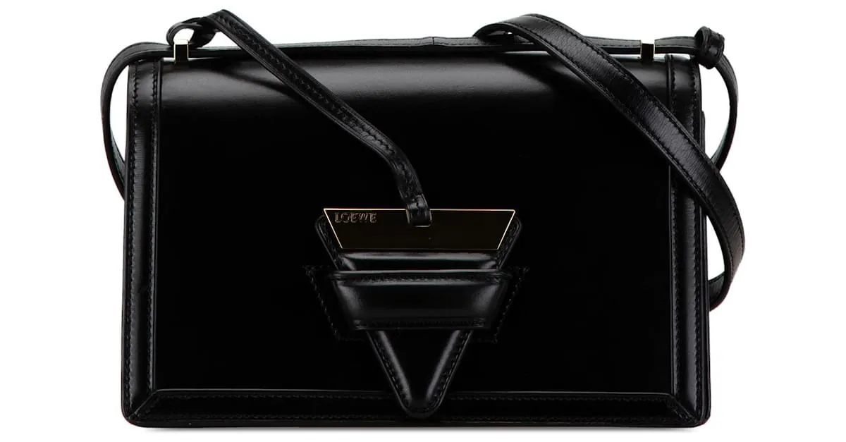 LOEWE Bandolera Barcelona de cuero negro mediana 
