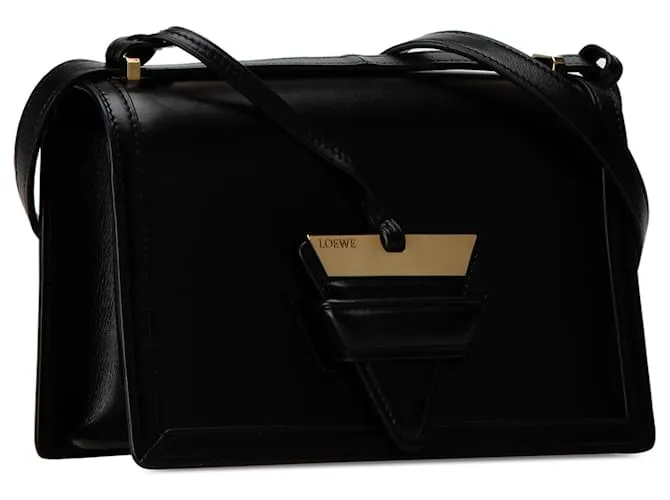 LOEWE Bandolera Barcelona de cuero negro mediana 