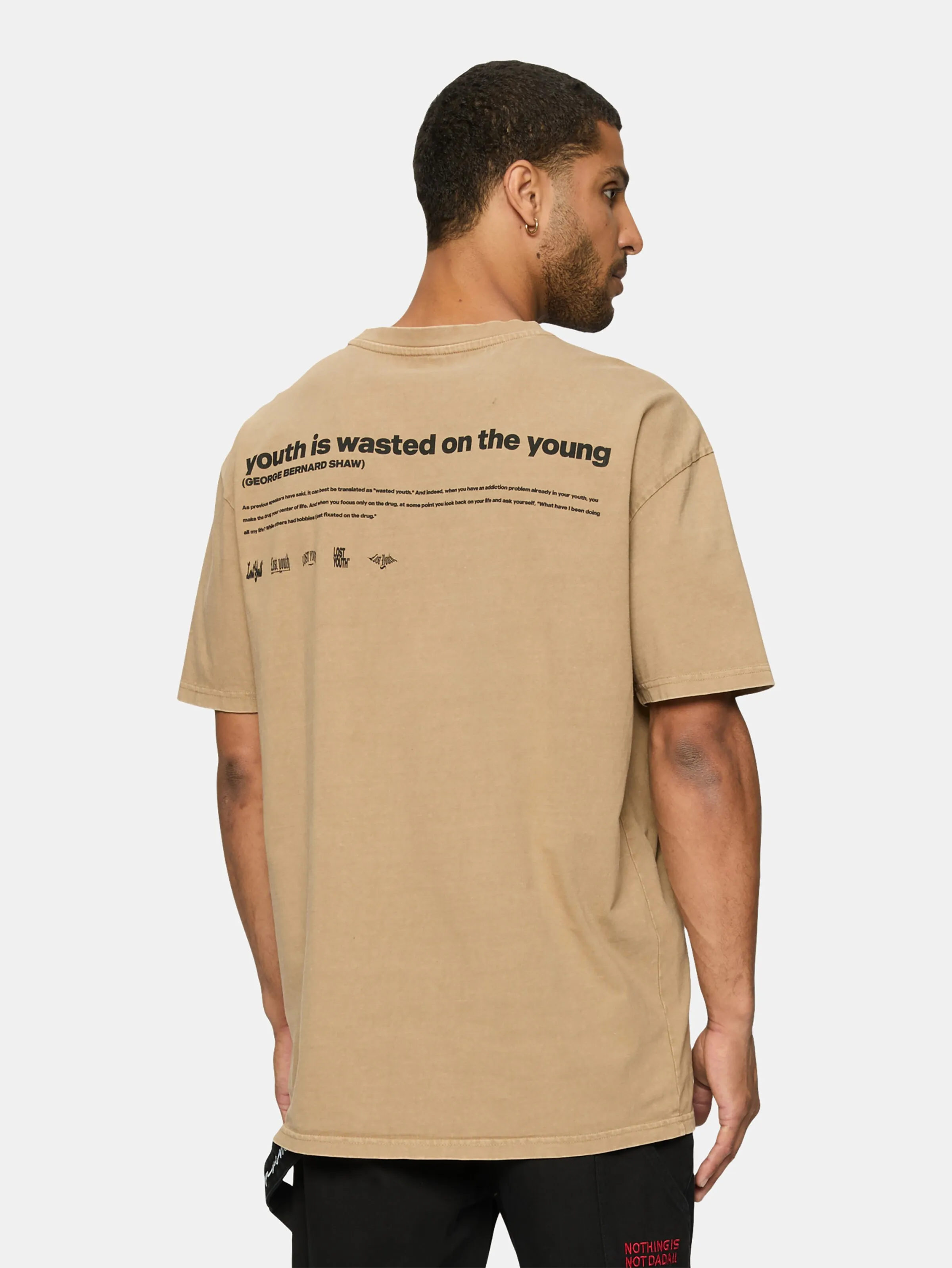 LY ACID WASHED TEE DOVE