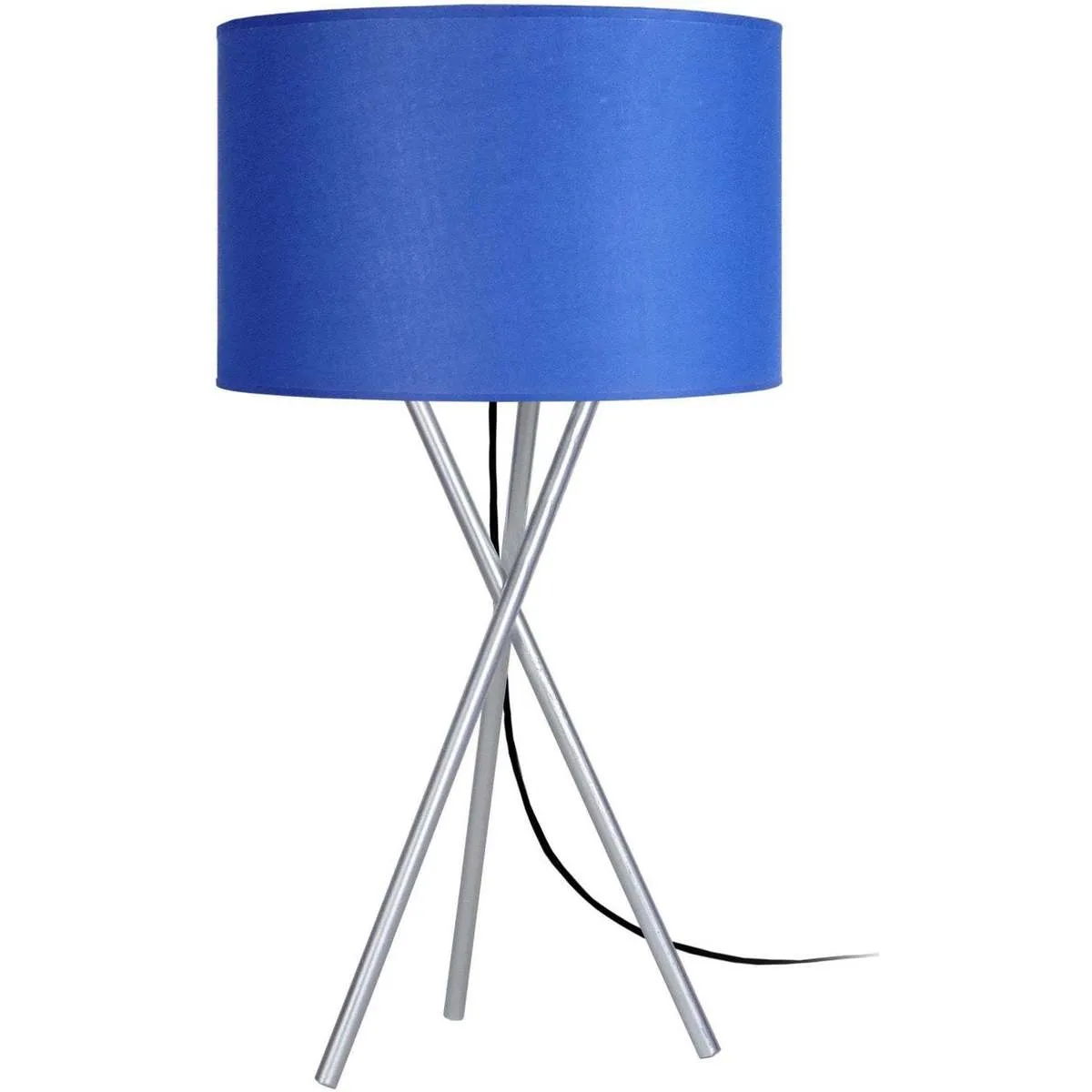 lámpara de noche redondo metal aluminio y azul