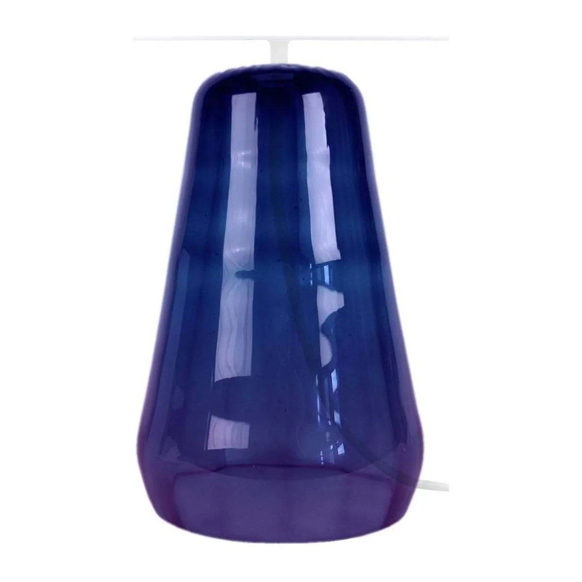 lámpara de noche redondo vidrio morado y blanco