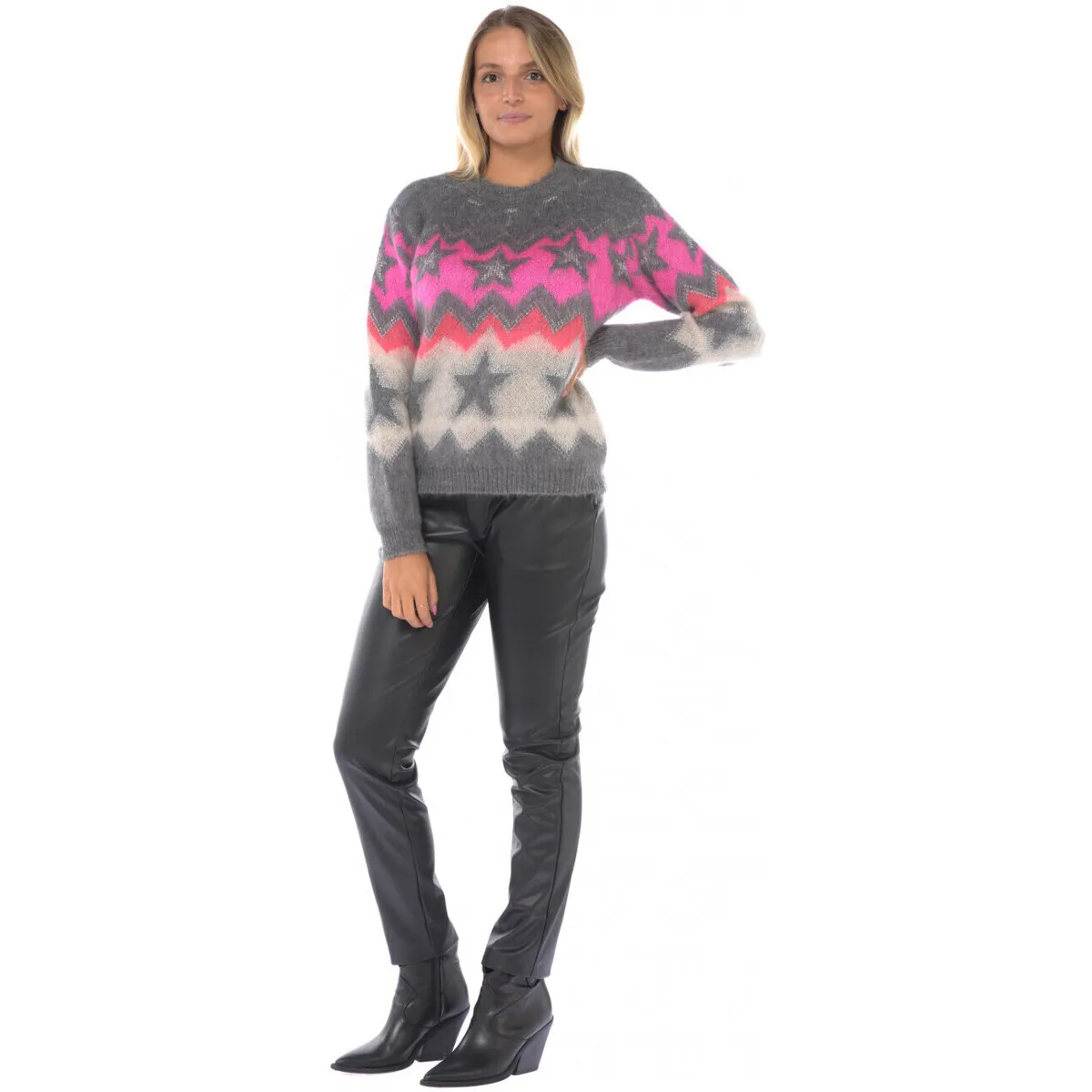 MAGLIA A CON FANTASIA A STELLE Art. PIJLT039