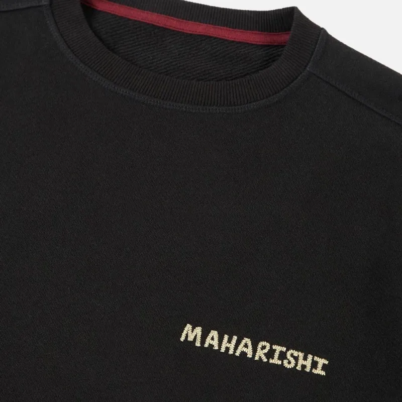 MAHARISHI SOUVENIR ORGANIC CREW SWEAT 6351BLACK