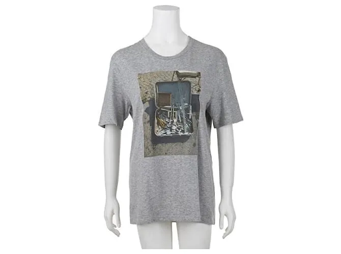Maison Martin Margiela 10 Camiseta con estampado de logo Caution Gris 
