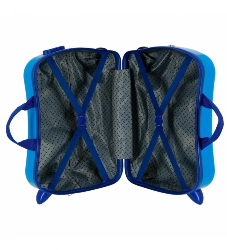 MALETA INFANTIL 2 RUEDAS MULTIDIRECCIONALES ENSO DINO AZUL 38X50X20CM