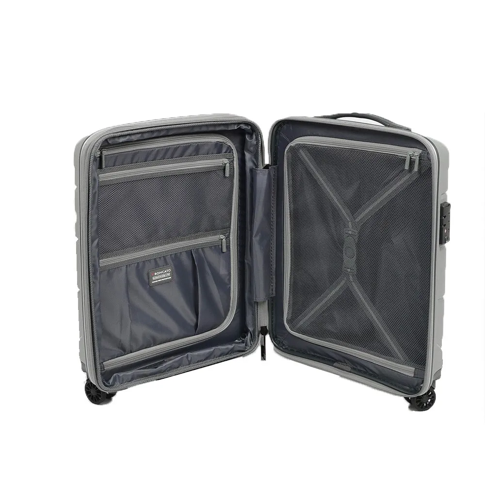 Maleta Rígida de Cabina Roncato 41346325 FLIGHT DLX Color Plata