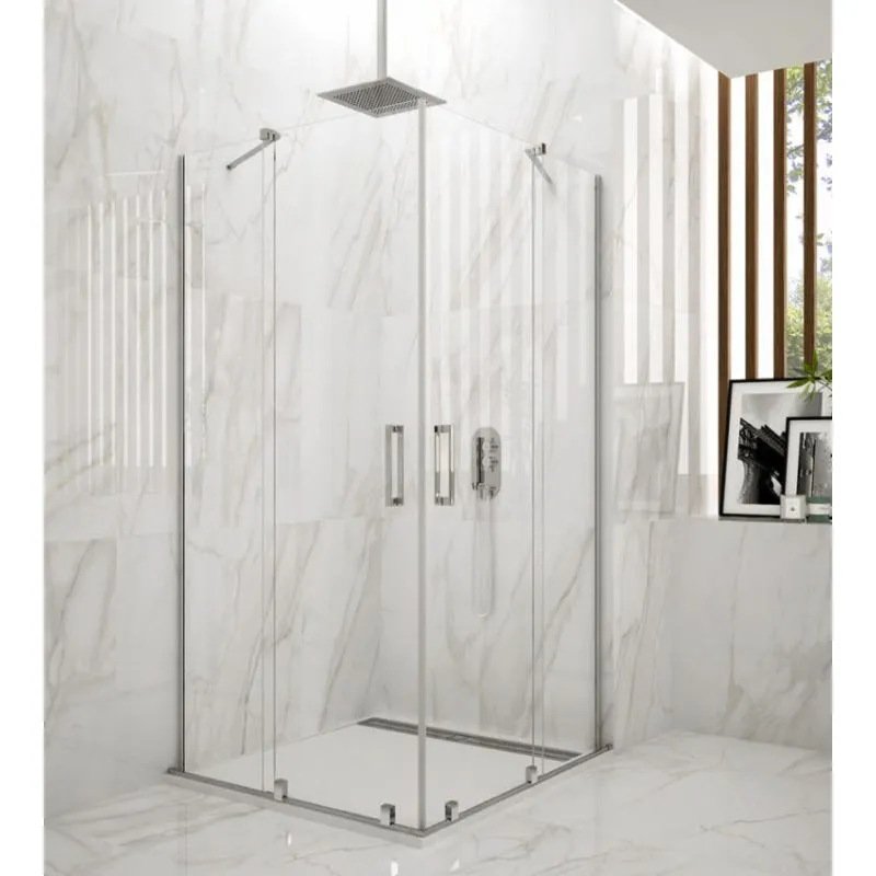 Mampara de ducha Vitro angular 2 fijos + 2 correderas 90x80x196 GME