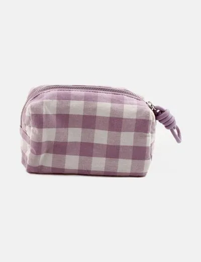 Mango Neceser multicolor estampado cuadros