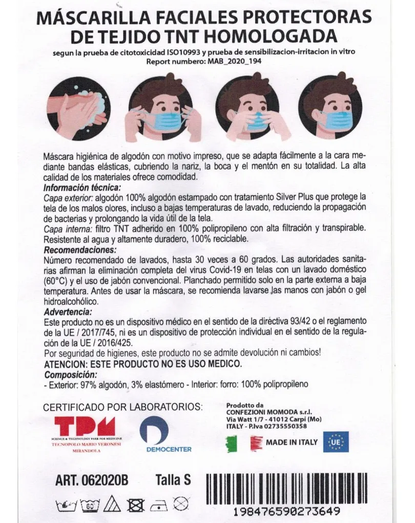 MASCARILLAS HOMOLOGADAS PARA QUE EL TAMBIEN LUZCA SU LOOK