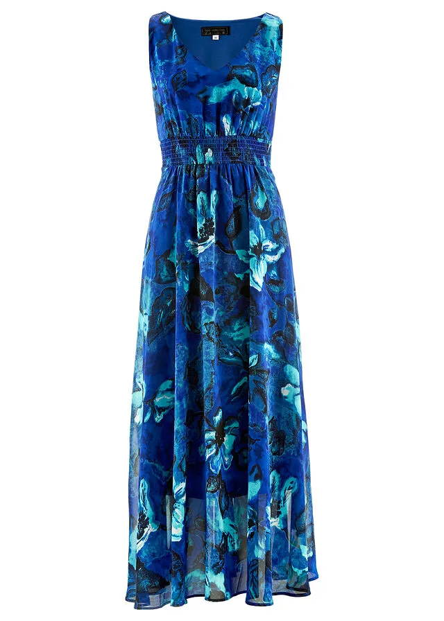 Maxivestido con estampado tropical Azul de flores