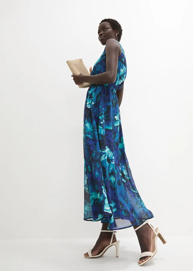 Maxivestido con estampado tropical Azul de flores