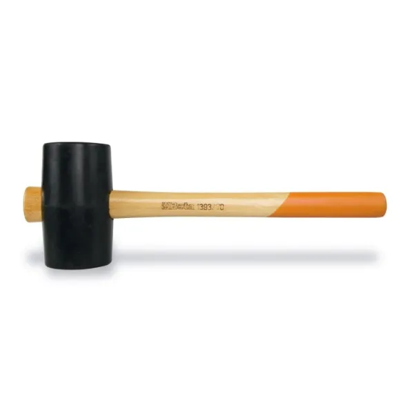 Maza con cabeza de caucho duro, mango de madera