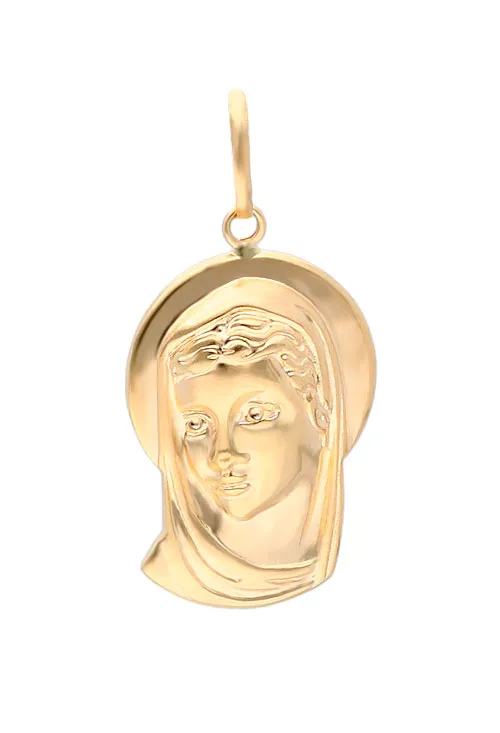 Medalla 1ª Comunión oro amarillo 18 ktes Virgen Maria. 002_8992CG